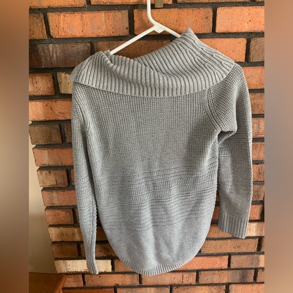 Women’s Calvin Klein Gray Turtleneck Sweater with Cowl Neck - Picture 2 of 5